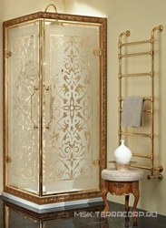 Рама неподв.правостор. для двери угл.каб.с компенс.проф. 90х90хh200см(внутр.проф.зол.сатин,внешпроф.зол.,элем.из смол.сус.зол.черешн.антик.)Princess X