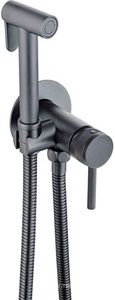 Смеситель совмещ. с гигиенич. душем, (готовый к-т: лейка, шланг, скрытая часть), пластиковая вставка в держат.д/лейки,(цв.грфит браш.), 3.0 Allen Brau Priority 5.31A29-MG