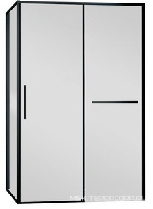 Душевой уголок 1200х800хh2000мм, прямоуг., правый/левый, (стекло прозрачное 6мм Easy Clean, фурн.цв.черный матовый),  ZZ Vincea Slim Soft VSR-1SS8012CLB