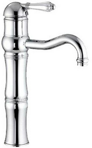 Смеситель для раковины с высоким изливом, БЕЗ д/к, (цв. блестящий никель, ручка Cristallo),  ZZ Nicolazzi Classico 3472 NL 33