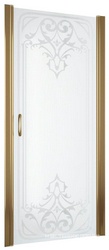 Дверь в нишу EP, 90*190 см, профиль бронза, стекло стекло узорчатое "ARTDECO01", с покрытием QuickNano ZZ