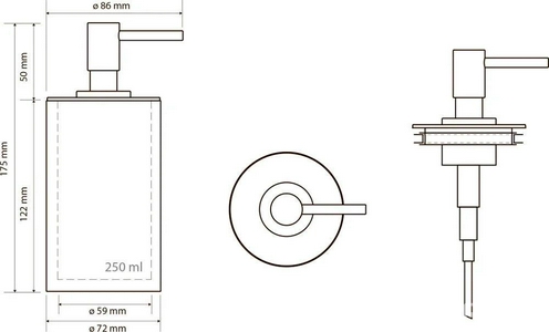 Дозатор для жидкого мыла, настольный, (цв.белый матовый),  ZZ Bemeta Gamma 145709324