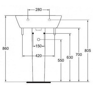 "" (BOX) пьедестал, белый ZZ Vidima Классик W313001/W313061