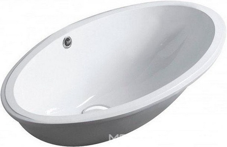 Раковина 66х39cм, без отверстия для смесителя, устанавливаемая под столешницу снизу, с переливом, крепёж в компл., (цв. белый),  ZZ Simas Spazio LFT74