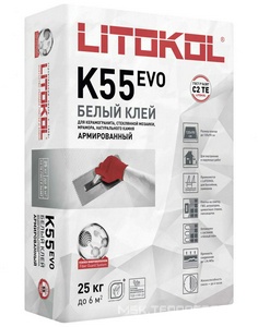 Клеевая смесь  K55 25 кг. белый Litokol LitoPlus LK55