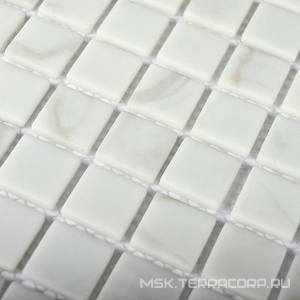Мозаика Bonaparte Мозаика стеклянная Mia white (matt)  (23x23x4) ZZ 30x30