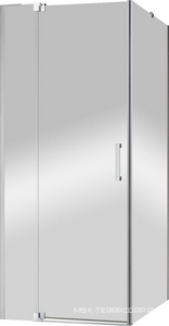 Душ уголок, дверь распашная 900-1000мм с неподв.сегментом 985-995х1950мм, (стекло прозр.8мм,фурнит.цв.хром),  ZZ Cezares Slider SLIDER-AH-1-100-90/100-C-Cr