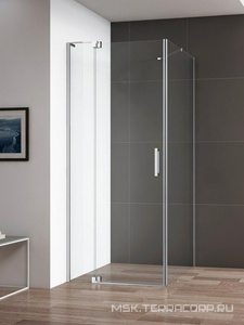 Душ уголок, дверь распашная 900-1000мм с неподв.сегментом 985-995х1950мм, (стекло прозр.8мм,фурнит.цв.хром),  ZZ Cezares Slider SLIDER-AH-1-100-90/100-C-Cr