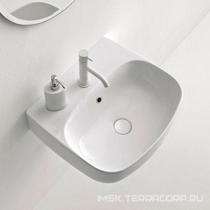 Раковина подвесная, накладная 50х45хh15см, 1 отв.д/смесит., с переливом, без крепл., (цв.белый),  ZZ Kerasan Nolita 534001