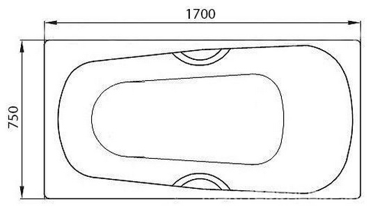 Ванна 170х75хh42(56)см,с шумоиз,(БЕЗ ручек арт.B080-901cr,без ножек арт.B23-1500),(цв.белый с антислип,с Glaze Plus),(д/станд.сл-перел.),Bette Form KL Bette Bette Form Safe 3710-000 2GR,AD, PLUS, AR