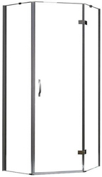 Душ. уголок 1000х1000хh2000мм, пятиугольный, расп.дверь петли СПРАВА, с 2-мя неподв.сегм., вход 585мм, (стекло 6мм текстурное Punto, фурн. цв.хром),XX