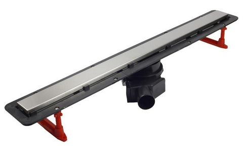 Дренажн.канал 550мм,готов к-т,сифон d50 вых.вбок 48л/мин,затвор(сухой/гидро),мин h монтажа 62мм, 2х стор.вставка цв.мат.хром/под плитку,Confluo Framel Pestan Confluo Frameless Line 13701230