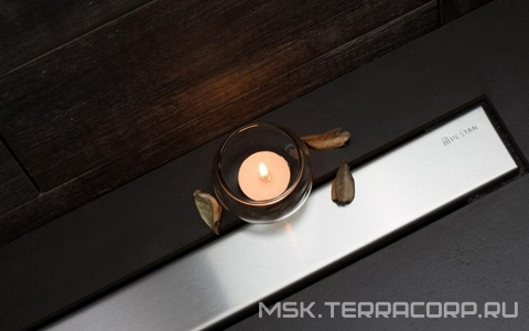 Дренажн.канал 550мм,готов к-т,сифон d50 вых.вбок 48л/мин,затвор(сухой/гидро),мин h монтажа 62мм, 2х стор.вставка цв.мат.хром/под плитку,Confluo Framel Pestan Confluo Frameless Line 13701230