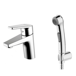 Смеситель Bravat Line F15299C-2 для раковины с гигиеническим душем| 5x15x13