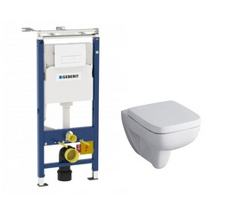 Комплект Инсталляция Geberit Duofix Платтенбау 4 в 1 с белой кнопкой смыва