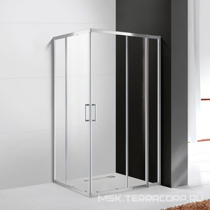 Душевой уголок 1100х900хh1950мм, прямоугольный, правый/левый, (стекло прозр.Idrorepellente 6мм, фурн.цв.браш.золото),  ZZ Cezares Molveno MOLVENO-AH-21-90+20-C-BORO-IV