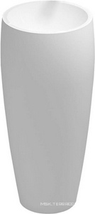 Раковина 470х470хh900мм,напольн,кругл,без отв.д/смес.и перелива,литой каменьS-Ston, матов.цв.белый, клапан Up&Down в цв.раковины в компл.,  03 Salini Armonia 130113SM