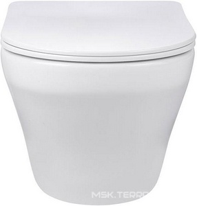 Унитаз подвесной безободковый, 555x365x355мм, сиденье с микролифтом, крепеж в компл., (цв.белый),  ZZ Vincea Edge-M VT1-37