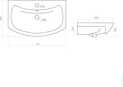Раковина Santek -70. белая ZZ Santek Балтика 1.WH20.7.776
