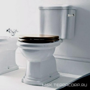 Бачок унитаза "Моноблок", для управл. боковой ручкой смыва, (РУЧКА УСТАНАВЛ.ТОЛЬКО СПРАВА), без механ.смыва арт.7569 хх,подвод воды снизу справа, Kerasan Retro 1071 01