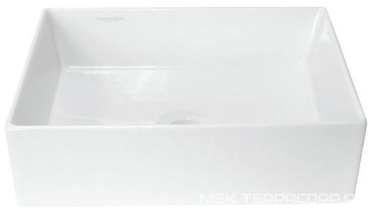 Раковина-чаша накладная -40, прямоугольная,без отверстия под смеситель, белая Sanita Luxe Novel Slim WB.CT/Novel/40-N.Slim/WHT.G/S1 / NOV40SLWB01S