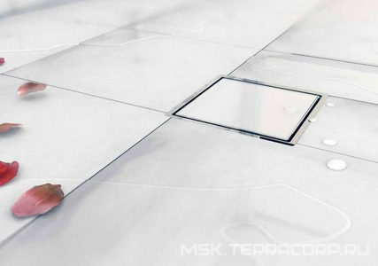 Трап для душа, решетка 100х100мм полая под плитку, выпуск гориз.50мм, Pestan Confluo  1 Ceramic ZZ Pestan Standard Dry 13000107