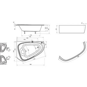 Ванна LOVE STORY II R 196x139  белая (правая), ZZ Ravak Love Story II C761000000