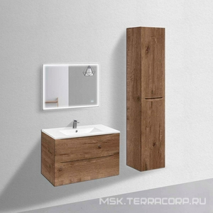 База под раковину подвесная, 2 выкатных ящика, 807x460xh500мм, без раковины, (цв.V.Oak),  ZZ Vincea Mia VMC-2MC800VO