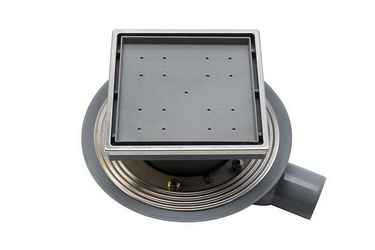 Трап для душа, выпуск гориз.d50мм, (пластик, вставка полая под плитку, рамка нерж.сталь полир.), Pestan Confluo Standard Ceramic XX