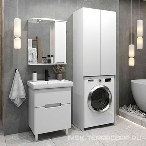 Шкаф SanStar напольный 65,2x40x200 см, над стиральной машиной, белый, ZZ SanStar Универсал 312.1-3.4.1.