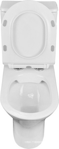 Унитаз-компакт, напольный, безободковый, c быстросьемным сиденьем микролифт, белый ZZ Azario FRETTA ROUND AZ-1038A