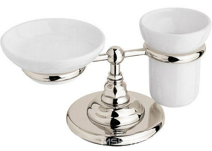 Держатель мыльницы и стакана, настольный, БЕЗ мыльницы и стакана, (цв. блестящий никель),  ZZ Nicolazzi Classica 1494 NL