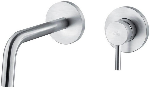 Смеситель для раковины, настенный, излив 175мм, встраиваемая часть в компл., без д/к, (цв.Steel looking),  ZZ Paffoni Light LIG006ST70