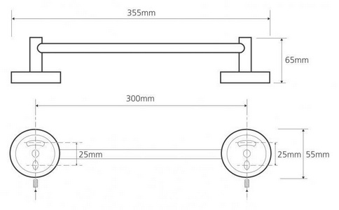 Полотенцедержатель 200мм, (цв.хром),  ZZ Bemeta Solo 104104012