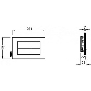 Клавиша двойного смыва для инсталляции, цвет хром ZZ Jacob Delafon Универсал E20858-CP