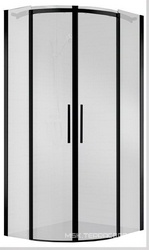 Душевое ограждение 900x900х1950мм, 2 раздвижных двери, 2 неподвижных секции, (стекло прозрачн.8мм, фурн.цв.черный), Acqua ZZ