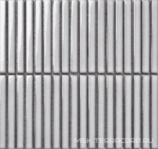 Мозаика Porcelain Mosaic Strip Mosaic 1.5х14.5 Y15FW22 Серый глянцевый 29.4х31.3