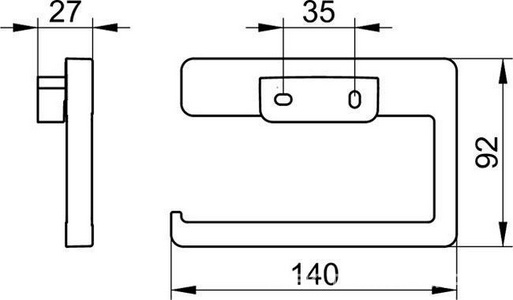 Держатель для туалетной бумаги, открытый, (цв. хром),  Keuco Moll 12762 010000