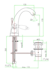 Смеситель Fiore Coloniale 02CR0623 для раковины| 16x17x17
