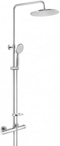Душевой набор: термостат, верхний душ 30 cм, ручной душ, стойка, шланг, мыльница в компл., (цв.хром),  ZZ Swedbe Harmony 9091