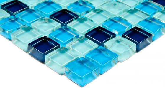 Мозаика Blue Drops (15x15x8) 30x30 Bonaparte Мозаика стеклянная n156269