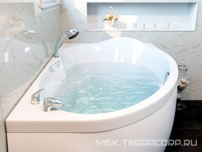 Ванна из искусственного камня "",  160х100 см, правая ZZ Фэма Аделина Аделина/160/R