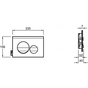 Клавиша двойного смыва для инсталляции, цвет /рамка черный мат, кнопки черный глянец ZZ Jacob Delafon Универсал E20859-7-BMT