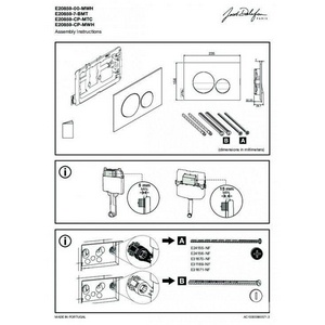 Клавиша двойного смыва для инсталляции, цвет /рамка черный мат, кнопки черный глянец ZZ Jacob Delafon Универсал E20859-7-BMT