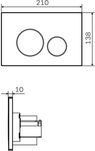 Клавиша для инсталляции PRO, пластик, пневматическая, черный матовый AMPM Универсал I049038
