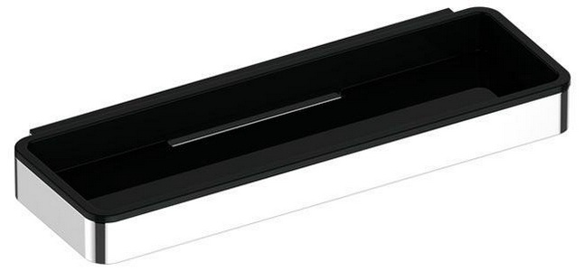 Полочка для душа 288х102х29мм, (цв.хром, вставка цв.черный матовый),  ZZ Keuco Plan 14958 010037