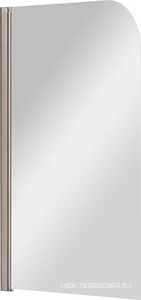 Штора на ванну, поворотная, 1 секционная, 800хh1400мм, крепление СПРАВА/СЛЕВА, (проф.цв.хром, стекло 6мм прозрачное),  ZZ Cezares Eco ECO-O-V-1-80/140-C-Cr