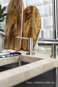 Дозатор встраиваемый для моющего средства OM-02-WH латунь/белый, ZZ Omoikiri Om 4995019