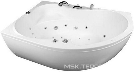 Ванна CAPRI 160*100-левая,  ГМ6, СМ, НМ, смеситель А4, слив-перелив в компл., БЕЗ ПАНЕЛИ XX