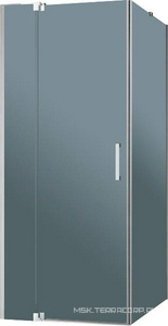 Душ уголок, дверь распашн.с неподв.сегм.900-(900-1000) x бок.стенка 885-895xh1950мм,прямоуг,правый/левый,(стекл.цв.GRIGIO 8мм,фурн.цв.хром),  ZZ Cezares Slider SLIDER-AH-1-90-90/100-GRIGIO-Cr